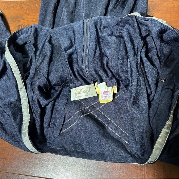 VINTAGE B. Altman & Co 1970s Maxi Dress Gown Navy Silver Calico Vtg 70s Prairie - Picture 14 of 16